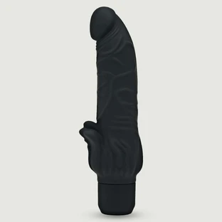 Vibrador Estimulador de Clítoris Realístico de Silicona - Negro