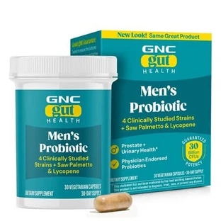 LAB4 Probiotique pour Homme, 30 milliards de CFU de cultures vivantes avec Saw Palmetto et Lycopène, 30 capsules, Gnc