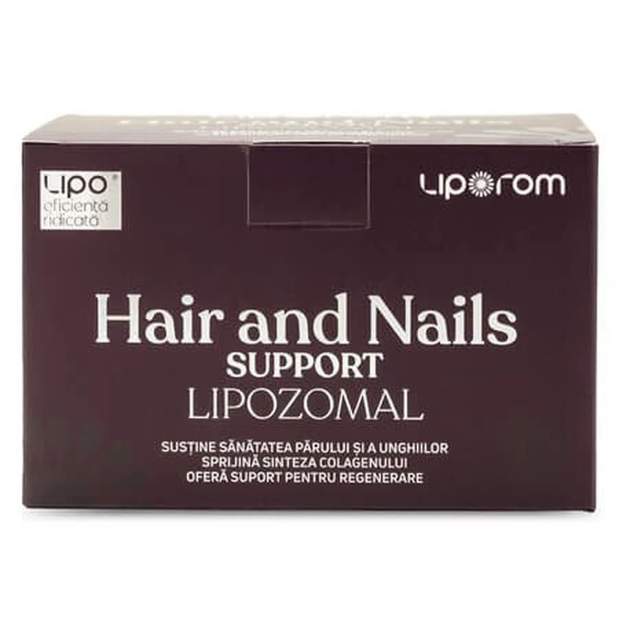 Vitamines et minéraux pour les cheveux et les ongles Hair and Nails Support Lipozomal, 30 sachets x 10 g, Liporom