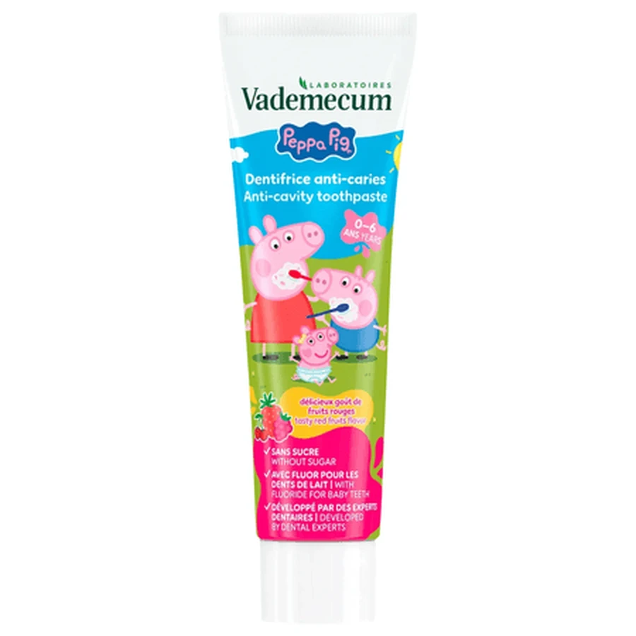 Peppa rood fruit tandpasta voor kinderen, 50 ml, Vademecum