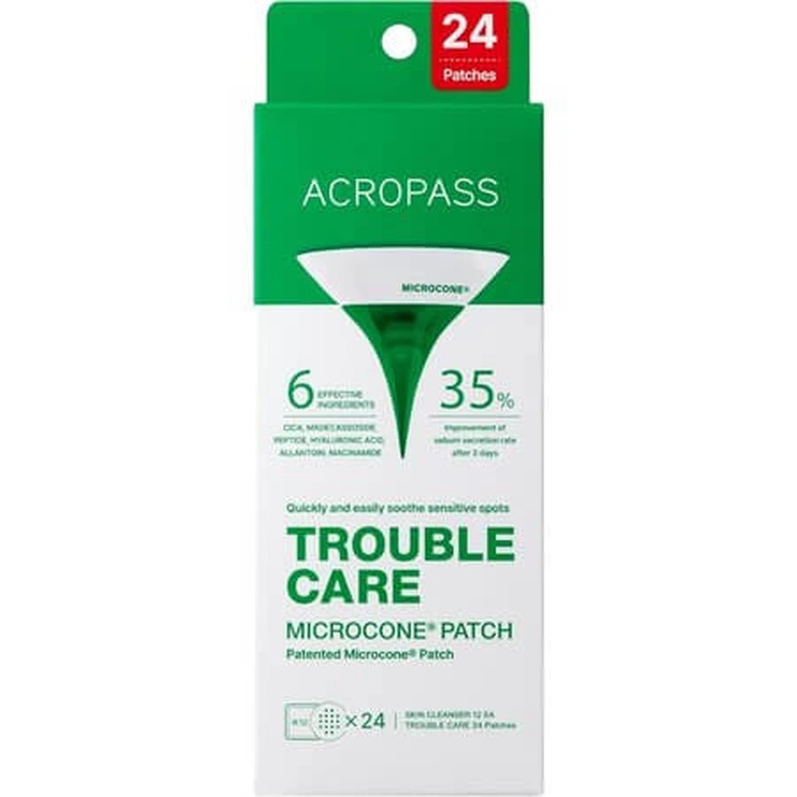 Anti-vlekpleisters met microconus Trouble Care, 24 stuks, Acropass