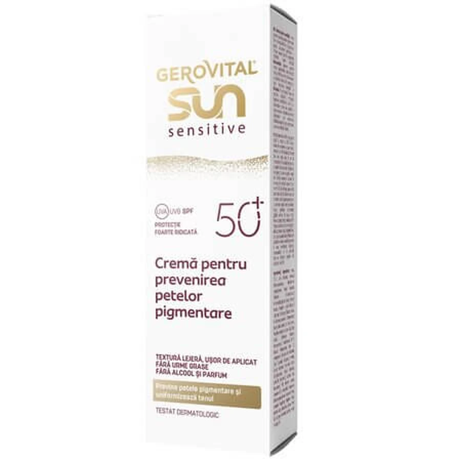 Sun Sensitive Anti Pigmentation Spots Face Cream SPF 50+ Sun Sensitive, 50 ml, Gerovital