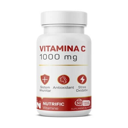 Vitamin C, 1000 mg, 50 vegetarian capsules, Nutrific