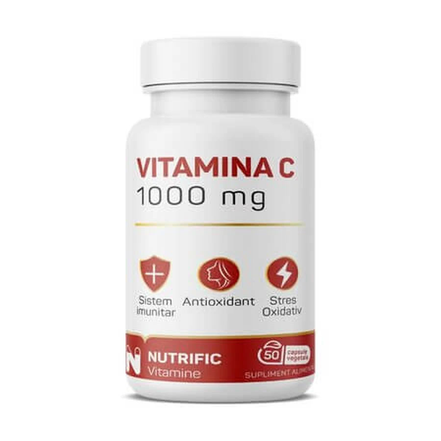 Vitamina C, 1000 mg, 50 cápsulas vegetales, Nutrific