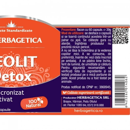 Zeolit Detox, 120 Kapseln, Herbagetica