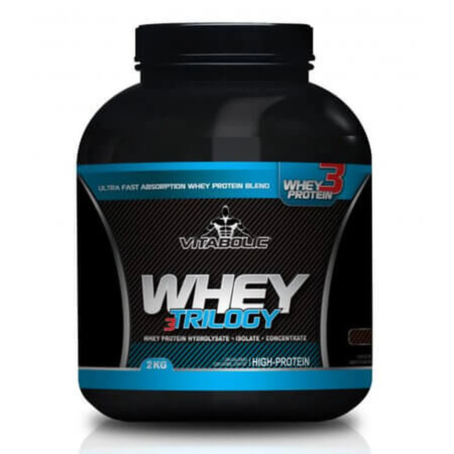 Whey Trilogy Protein mit Schokoladengeschmack Whey Trilogy, 2 kg, Vitabolic