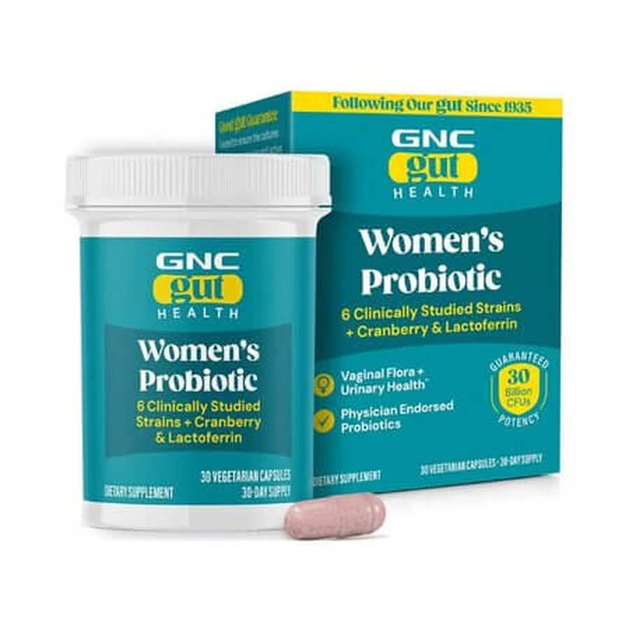 Probiotic for Women LAB4, 30 Billion CFU live cultures with Merisor and Lactoferrin, 30 capsules, Gnc