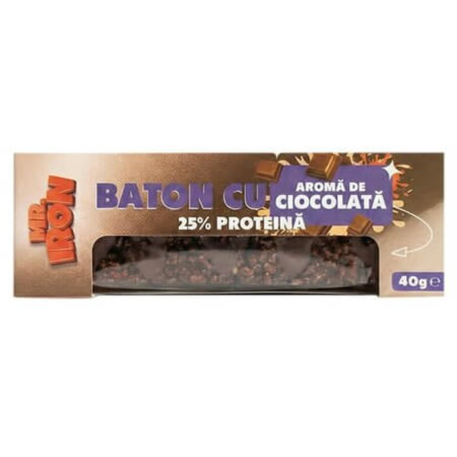 Knuspriger Schokoladenriegel, 40 g, Mister Iron