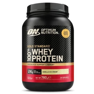 Proteína de suero en polvo con sabor a helado de vainilla 100% Whey Gold Standard, 780 g, Optimum Nutrition
