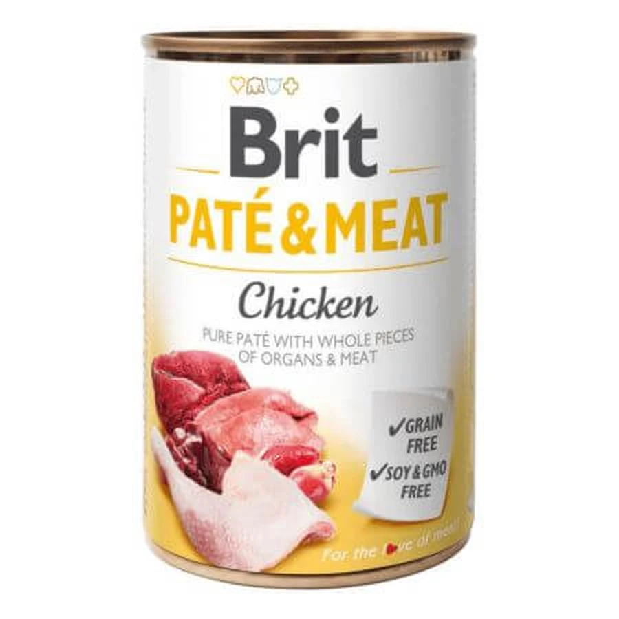 Pate & Meat comida húmeda para perros con pollo, 400 g, Brit
