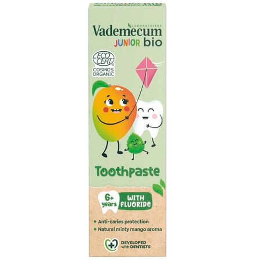 Tandpasta voor kinderen met munt en mango, 50 ml, Vademecum