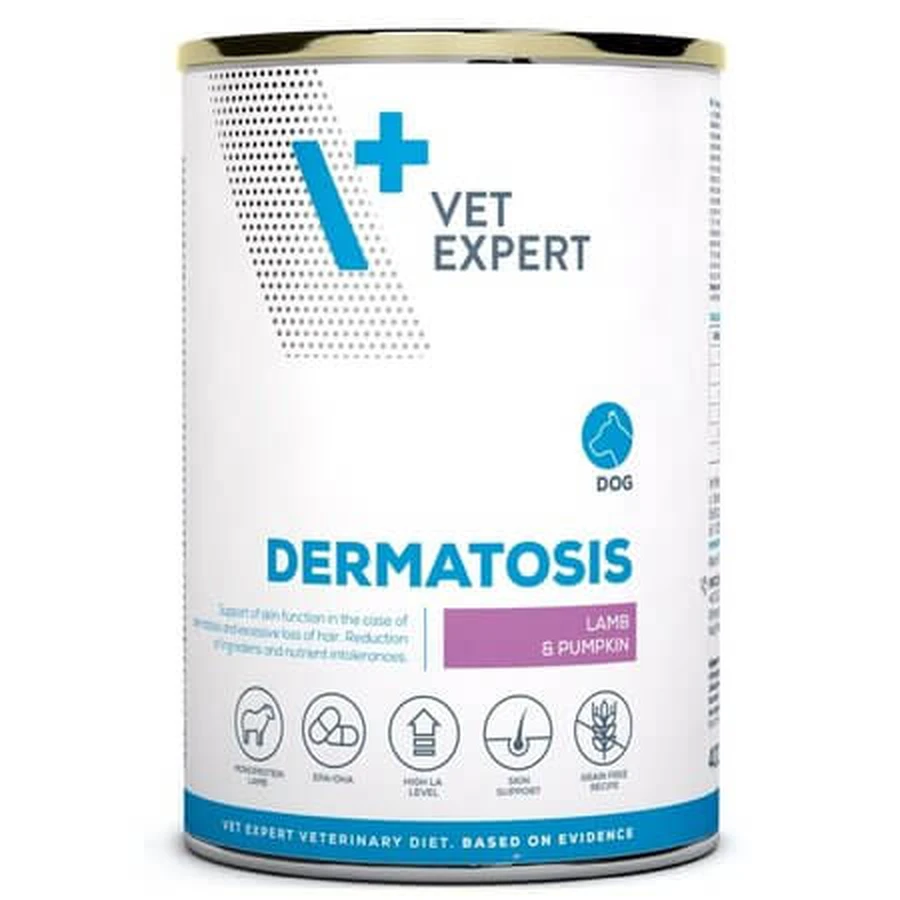 Dermatose : nourriture diététique pour chiens avec agneau et citrouille, 400 g, Vetexpert