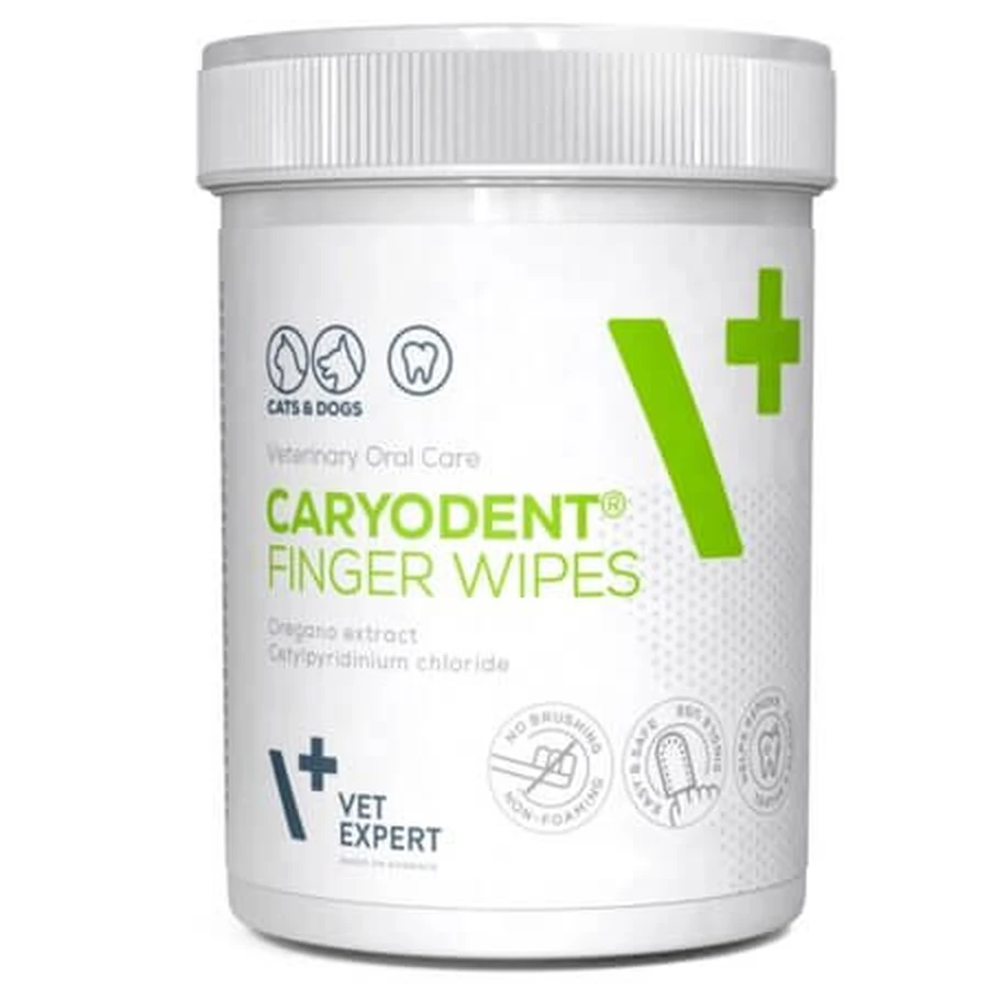 Lingettes d'hygiène buccale Caryodent, 50 pièces, Vetexpert
