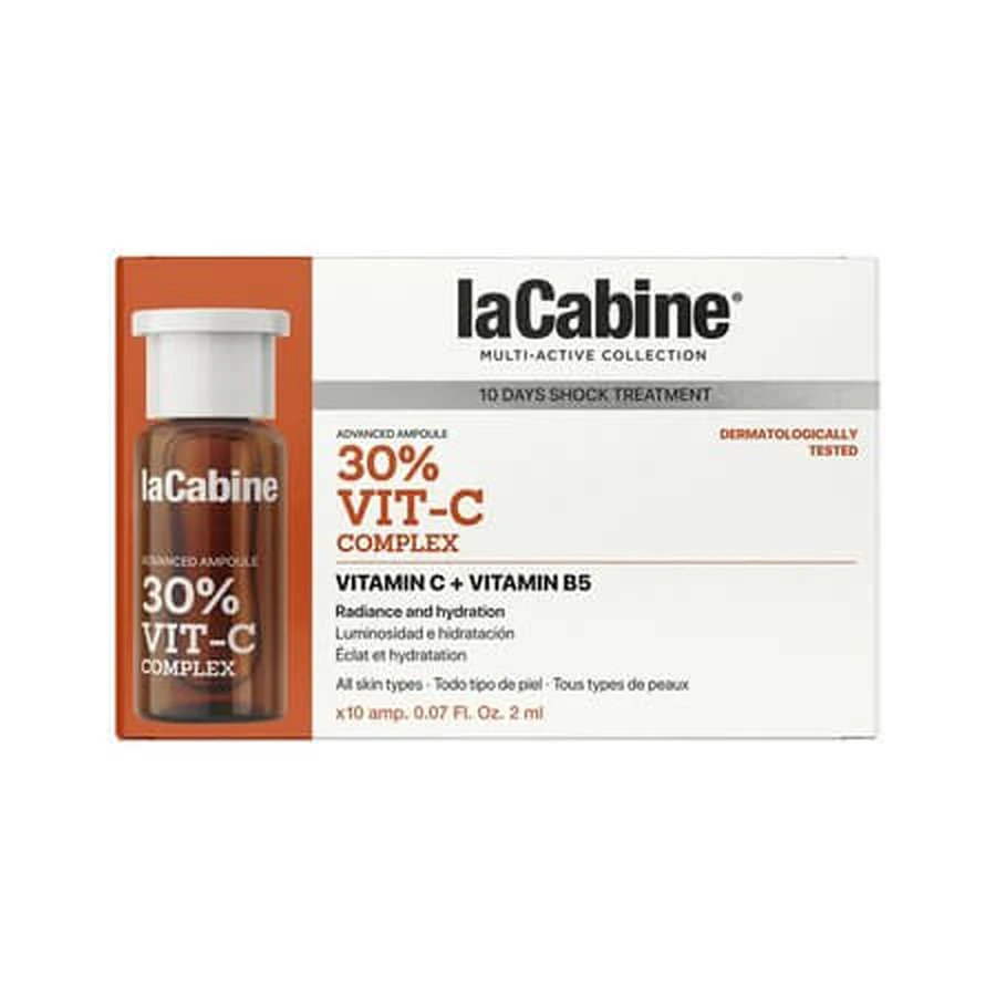 Gesichtsbehandlung mit 30% Vitamin C Advanced, 10 Ampullen x 2 ml, La Cabine