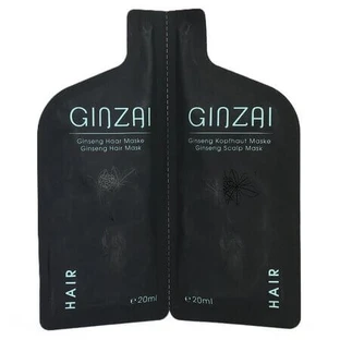 Mascarilla capilar y mascarilla para el cuero cabelludo con ginseng negro coreano, 20 ml + 20 ml, Ginzai