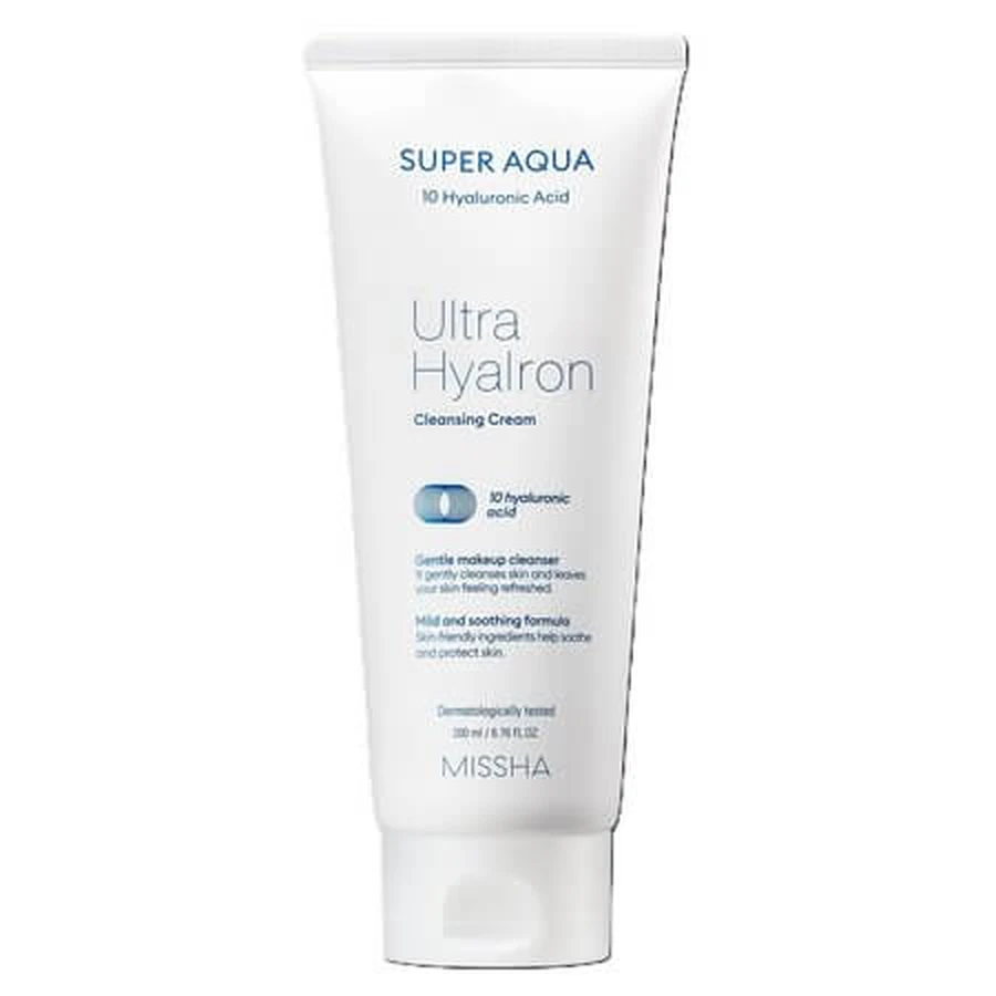 Crème nettoyante Super Aqua à l'acide hyaluronique, 200 ml, Missha