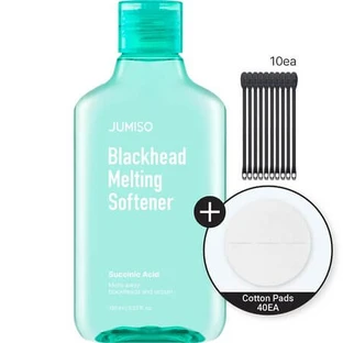 Set Blackhead Succinic Acid Lotion Melting Softener 150 ml + Perfect Fit Discos de Algodón 40 piezas + Gotas de Algodón 10 piezas, Jumiso