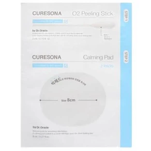 Set Stick Exfoliante 1 pieza + Discos Calmantes e Hidratantes Almohadillas Calmantes 2 piezas O2 Calming Care Kit, Curesona