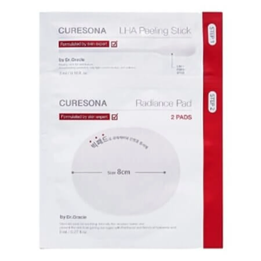 Set Stick Exfoliant avec LHA 1 pièce + Glow Pads 2 pièces Kit de soins d'éclat, Curesona