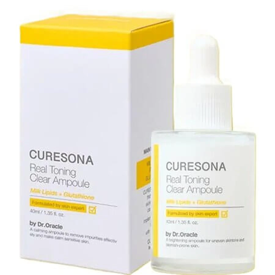 Serum with glutathione peptides for even skin tone Real Toning Clear Ampoule, 40 ml, Curesona