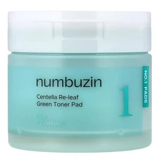 Verzachtende tonische schijven met centella voor de acnegevoelige huid No.1 Re-leaf, 70 stuks, Numbuzin