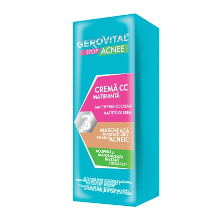 Gerovital Stop Acne matterende CC Crème, 30 ml, Farmec