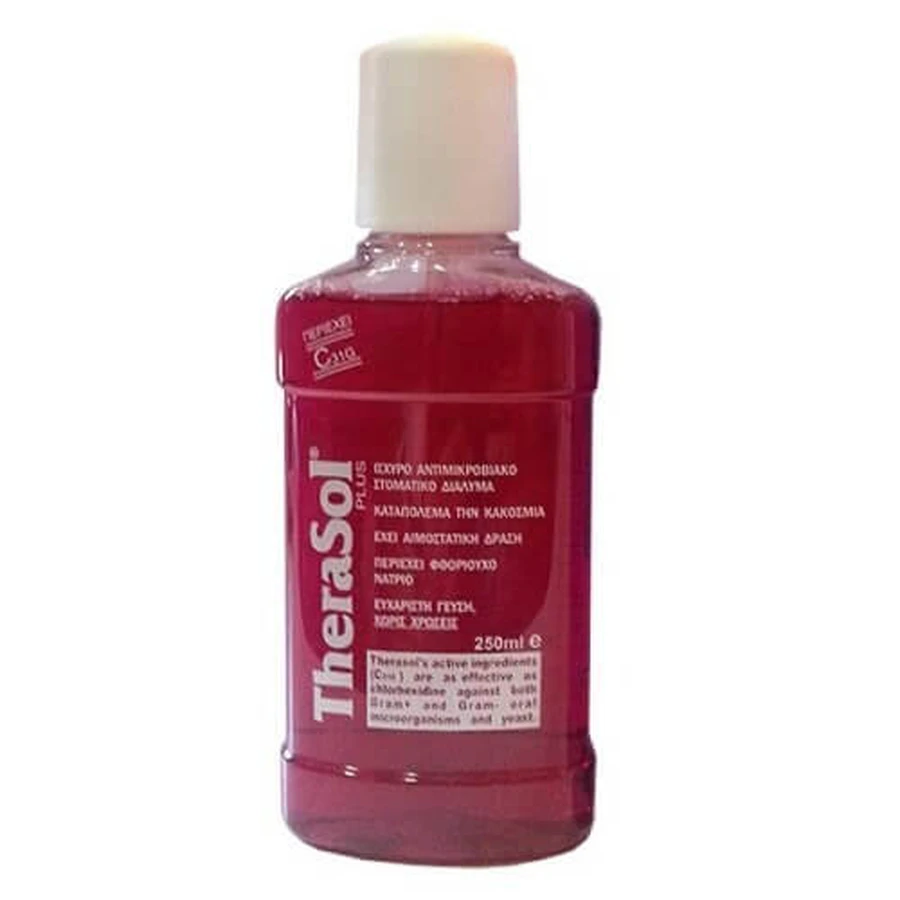 THERASOL Solution Plus Rot Antimikrobielle Mundspülung mit Kirschgeschmack 250ml
