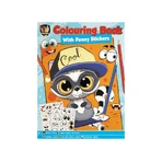 Kleurboek voor jongens, met grappige stickers, A4, 24 pagina's