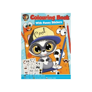 Kleurboek voor jongens, met grappige stickers, A4, 24 pagina's
