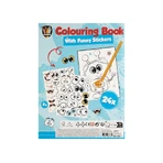 Kleurboek voor jongens, met grappige stickers, A4, 24 pagina's