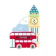 Mini puzzle en bois bus de Londres, Orange Tree Toys