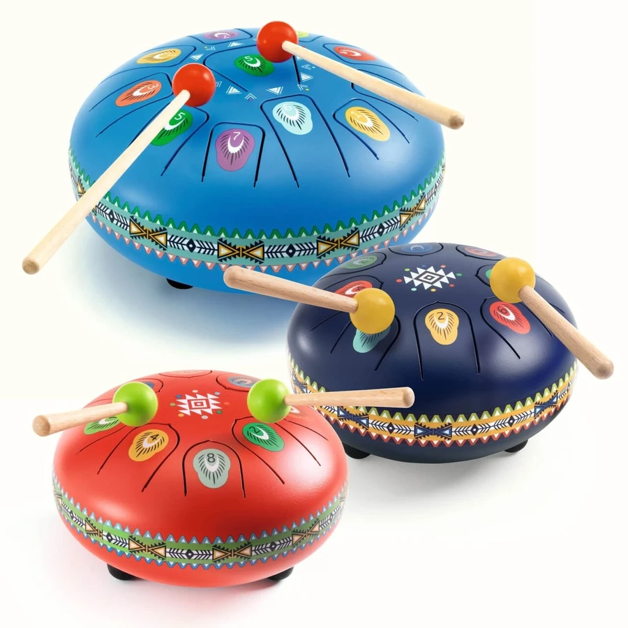 Strumento musicale Tamburo in metallo con 12 note, Djeco