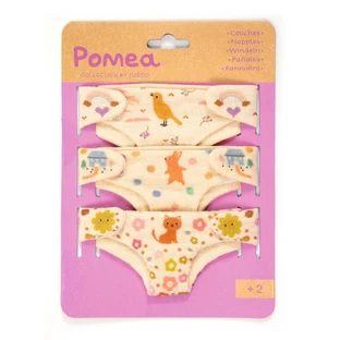 Colección Pomea Set 3 pañales para muñecas bebé, Djeco