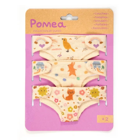 Colección Pomea Set 3 pañales para muñecas bebé, Djeco