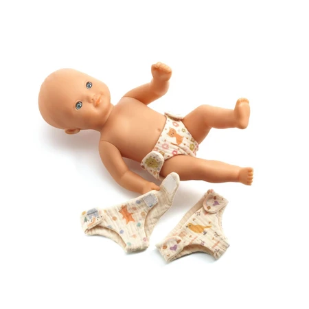Colección Pomea Set 3 pañales para muñecas bebé, Djeco
