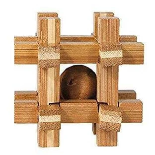 Juego de lógica IQ en madera de bambú Caja con pelota