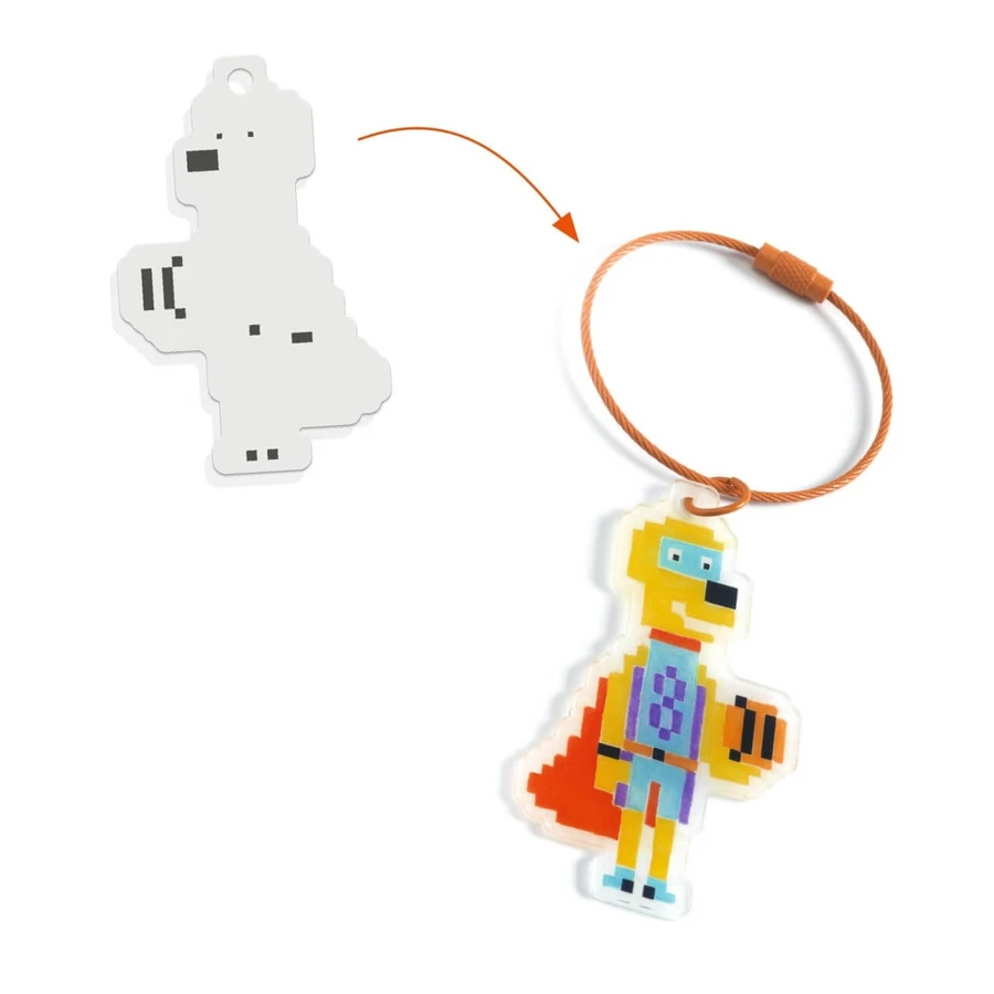 Creative DIY game DIY Heroes keychains, Djeco