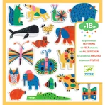 Set de 60 pegatinas de fieltro - Merry Animals, Djeco