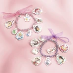 Creativo DIY conjunto de pulseras 2D colgante suave con colgantes, Princesa Disney