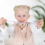 Creativo DIY conjunto de pulseras 2D colgante suave con colgantes, Princesa Disney