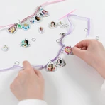 Creativo DIY conjunto de pulseras 2D colgante suave con colgantes, Princesa Disney