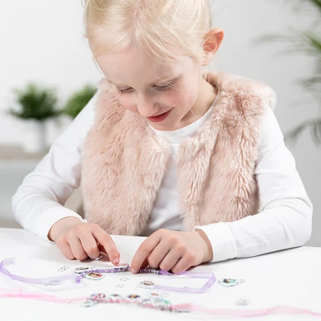 Creativo DIY conjunto de pulseras 2D colgante suave con colgantes, Princesa Disney