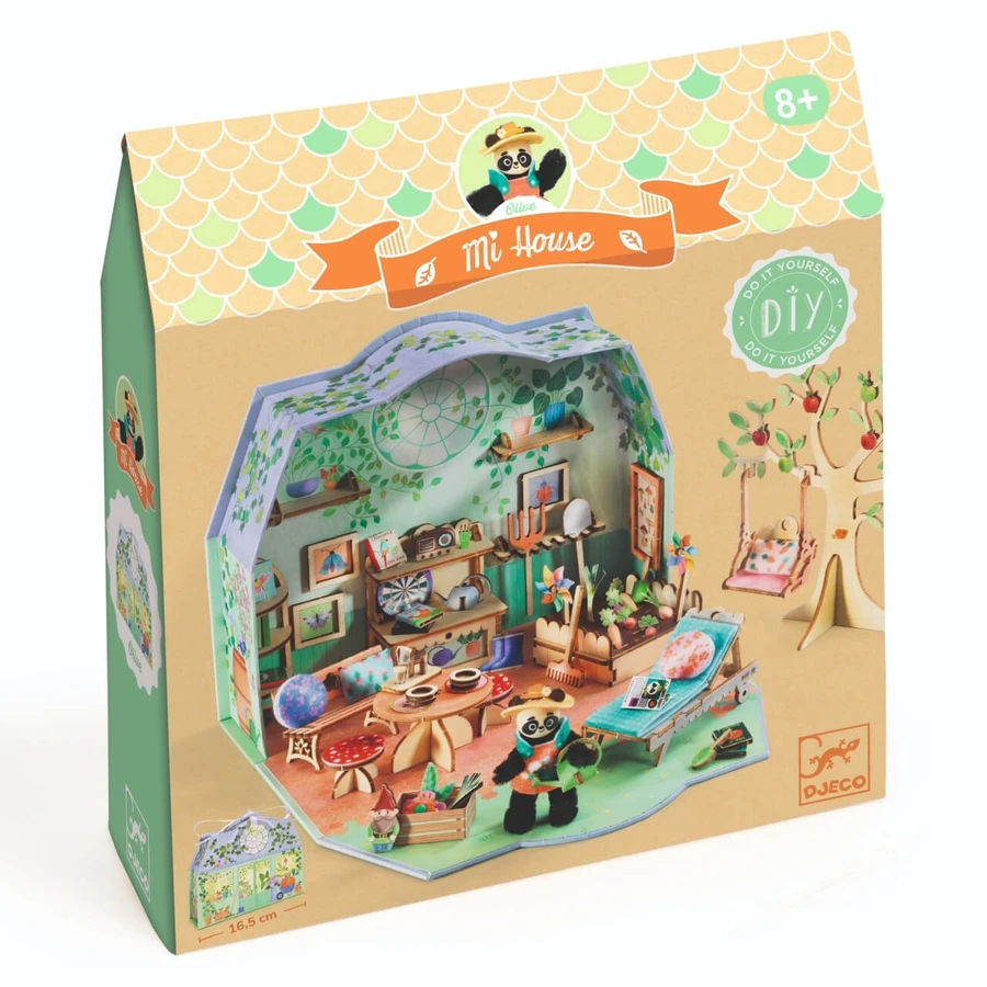 Casa en miniatura para montar y colorear Oliva , Djeco