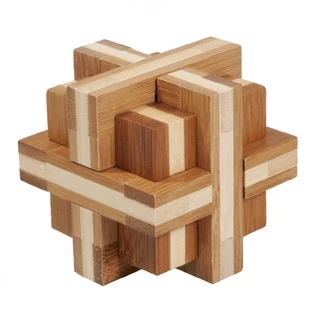 Juego de lógica IQ bambú de madera Doble cruz