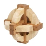 Juego de lógica IQ en madera de bambú en caja metálica-1