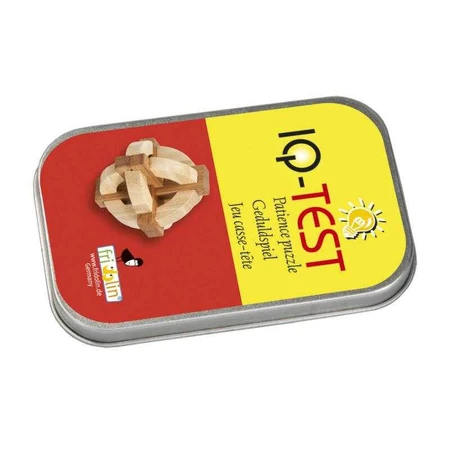 Juego de lógica IQ en madera de bambú en caja metálica-1