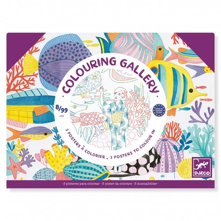 Carte avec 3 motifs japonais à colorier, Djeco