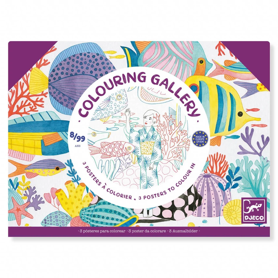 Carte avec 3 motifs japonais à colorier, Djeco