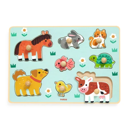 Puzzle de madera con botones, Djeco