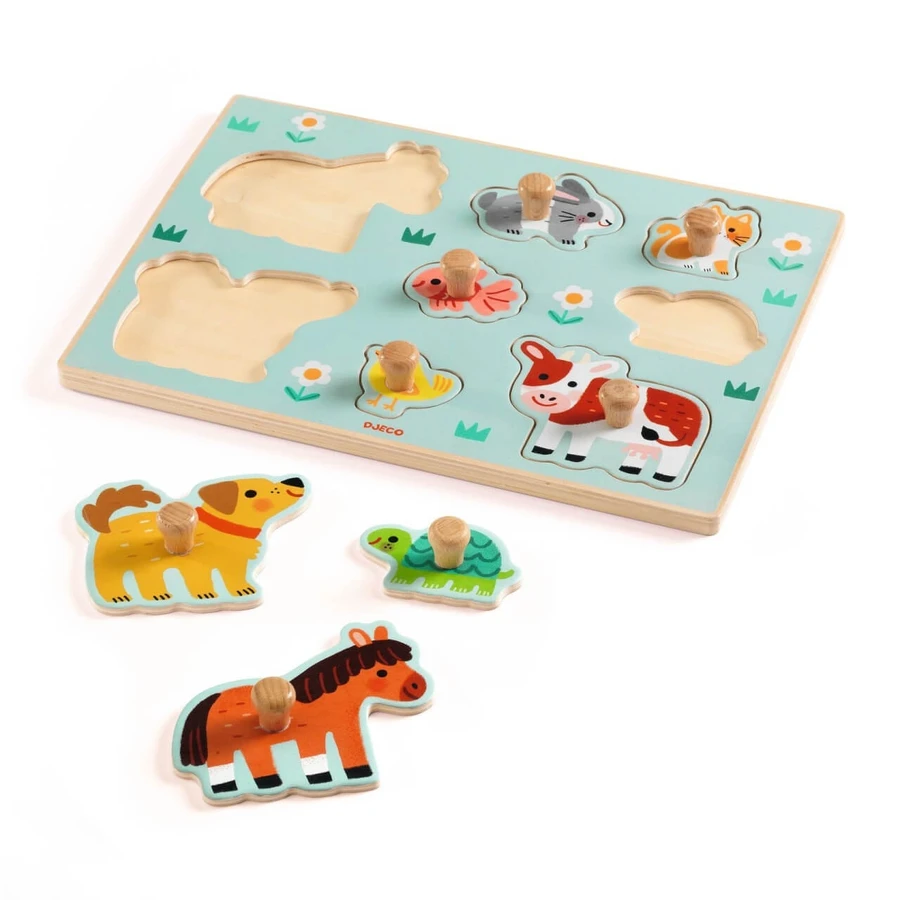 Puzzle de madera con botones, Djeco